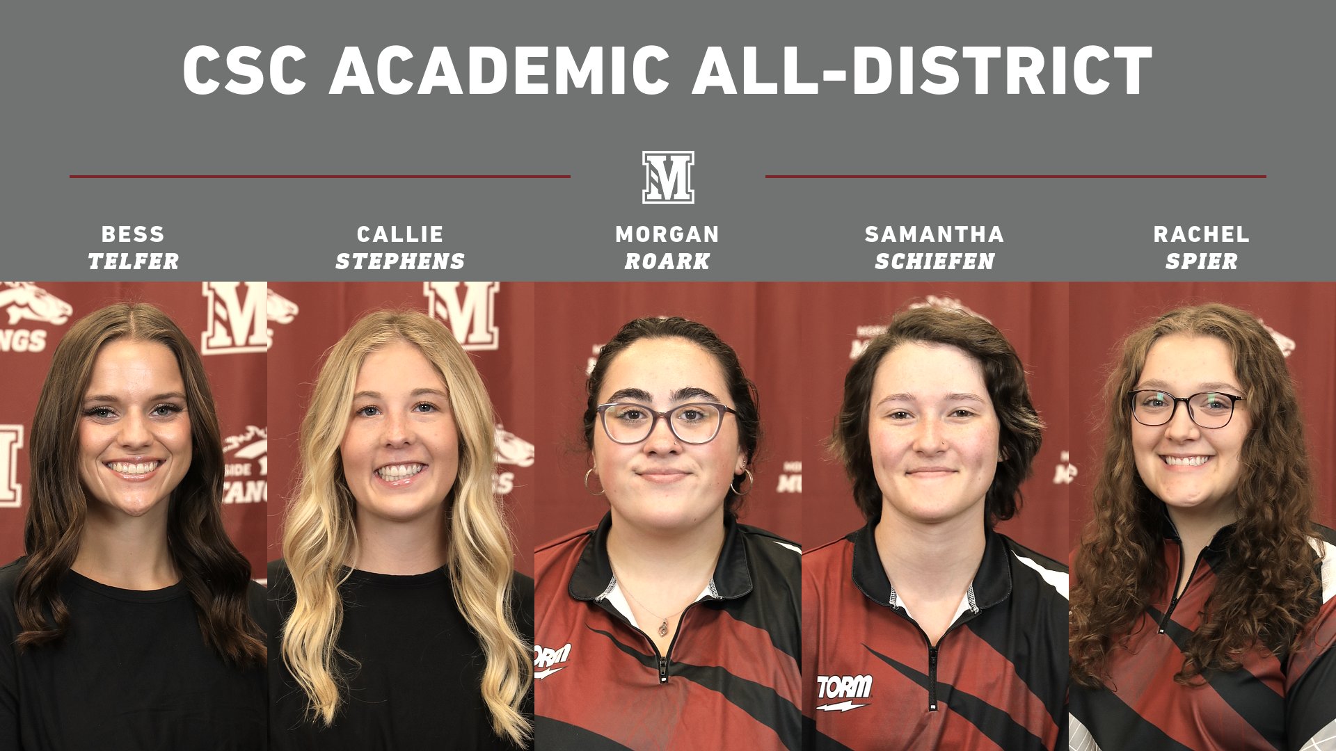 Five Mustangs earn CSC Academic All-District honors for at-large grouping