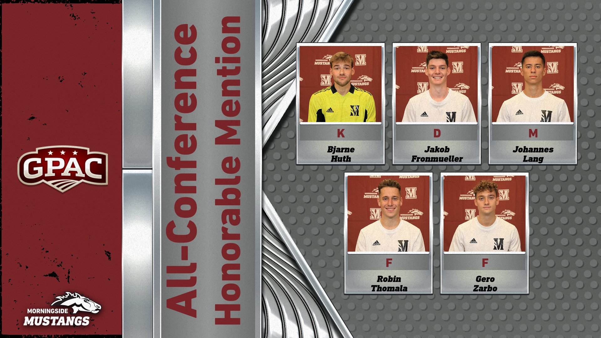 Five Mustangs receive honorable mention all-conference honors
