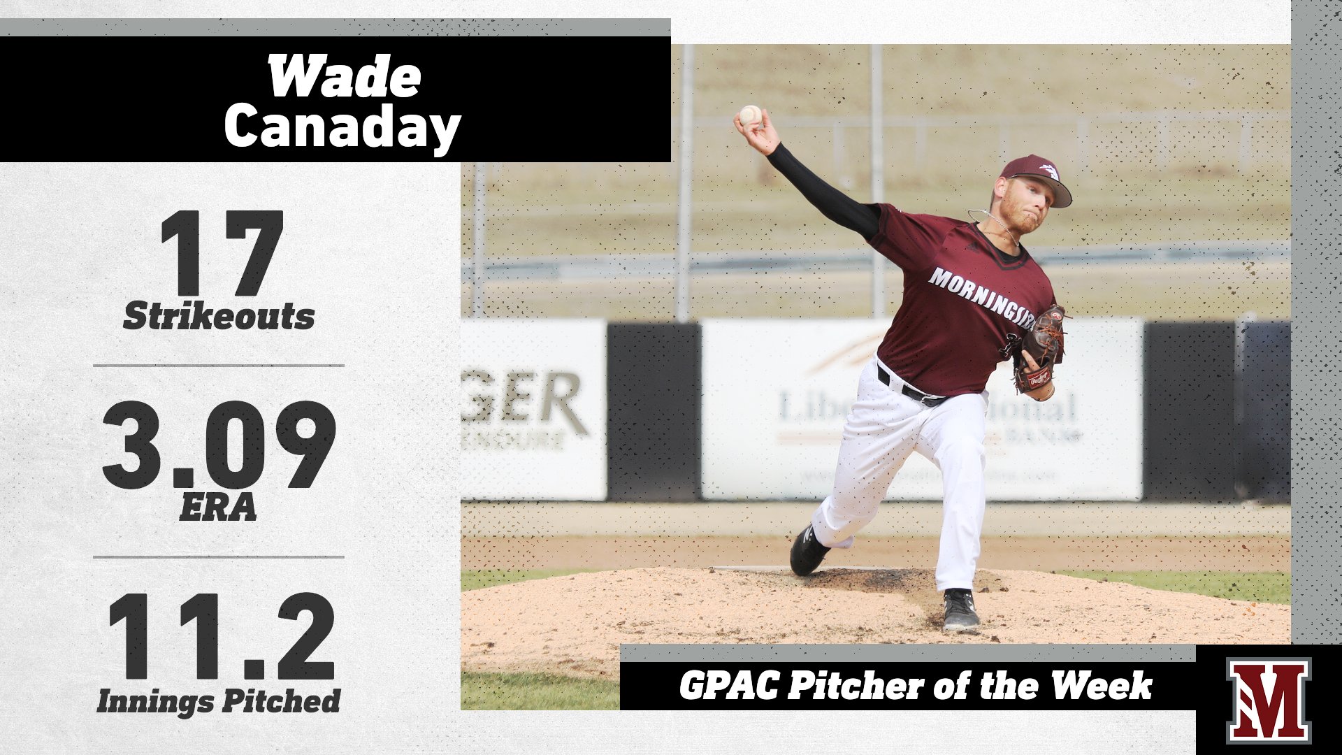 Canaday named GPAC pitcher of the week