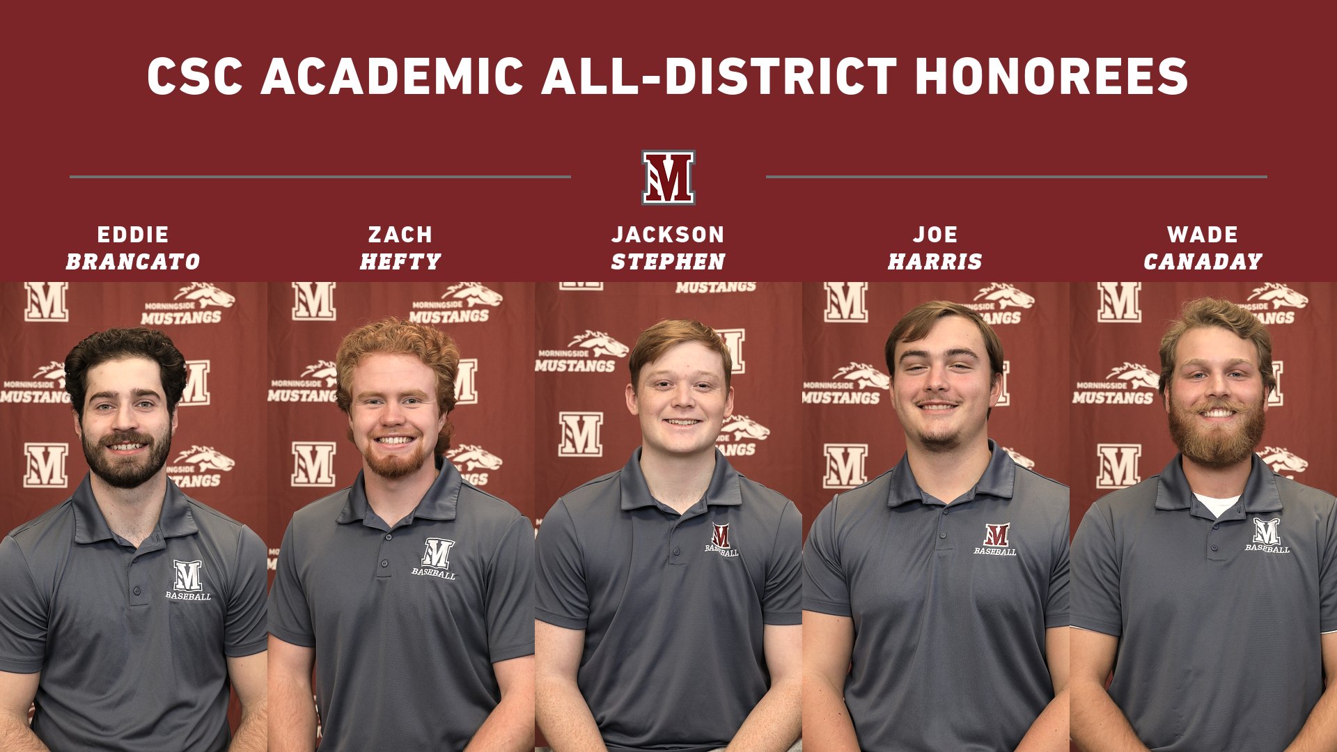 Five Mustangs on Baseball Academic All-District list