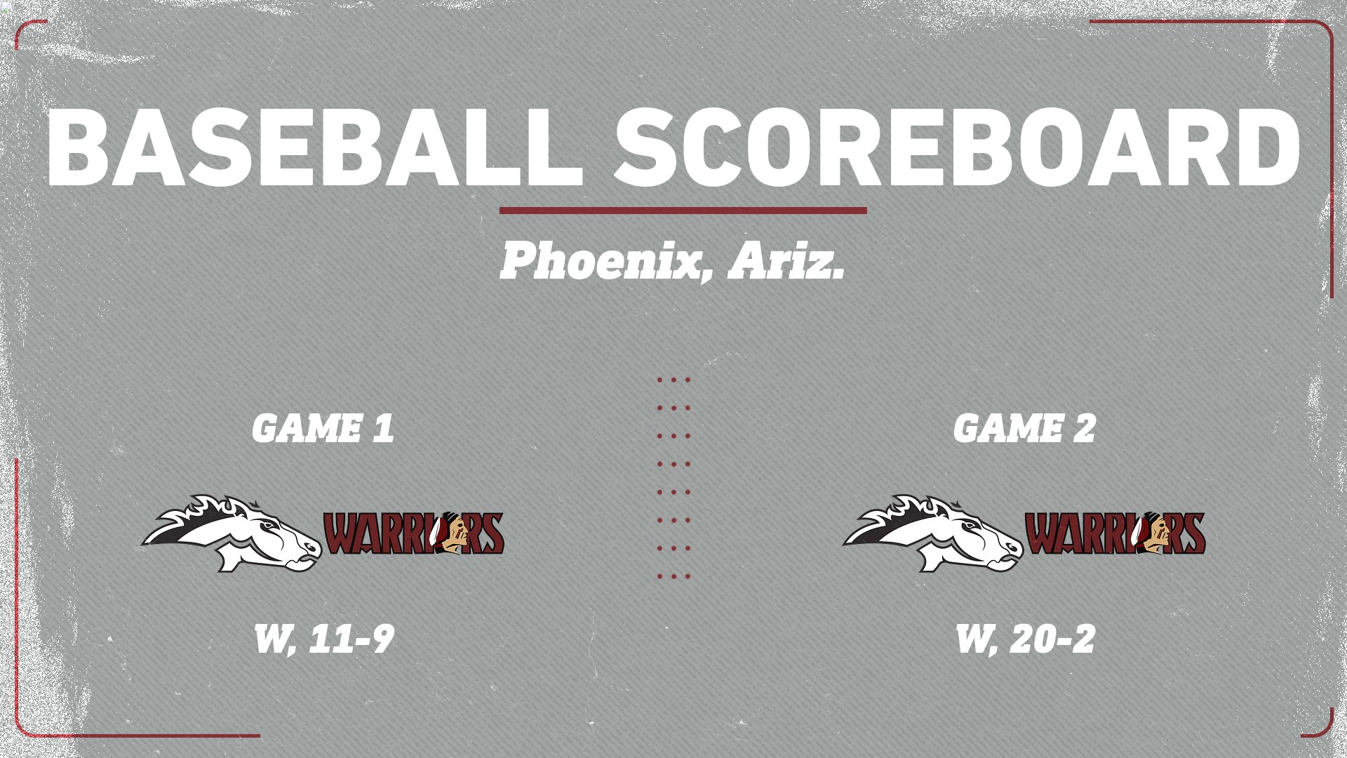 two-game score graphic. 