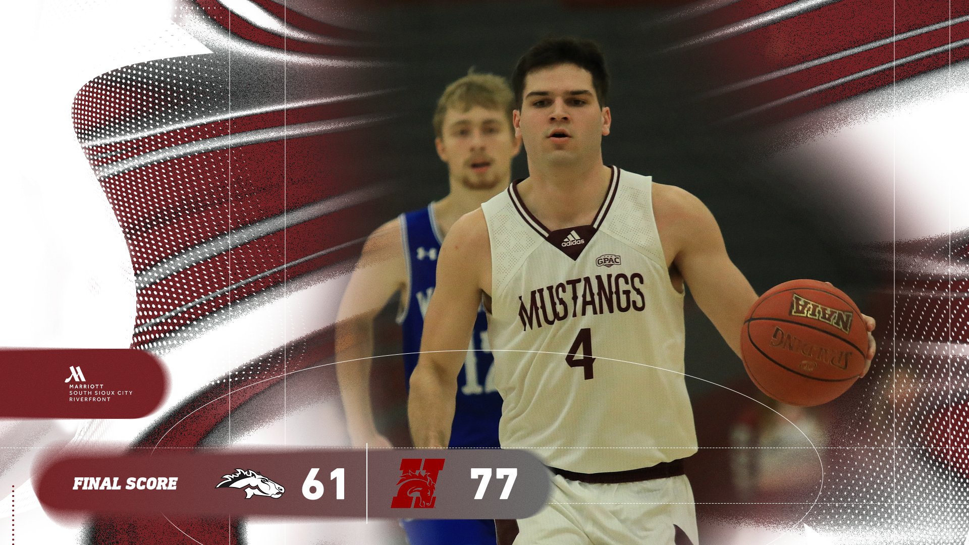 Mustangs unable to overcome first-half deficit, fall 77-66 at Hastings