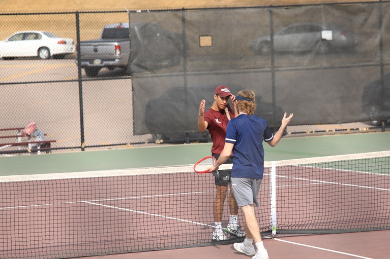 Thumbnail photo for the Men's Tennis vs Mount Marty gallery