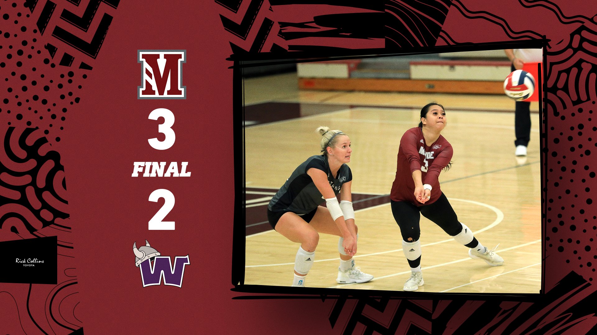 Graphic of 3-2 win over Waldorf. 